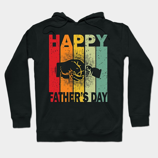 Father's Day 2021 Men's Retro Vintage Happy Father's Day 2021 Hoodie by Charaf Eddine